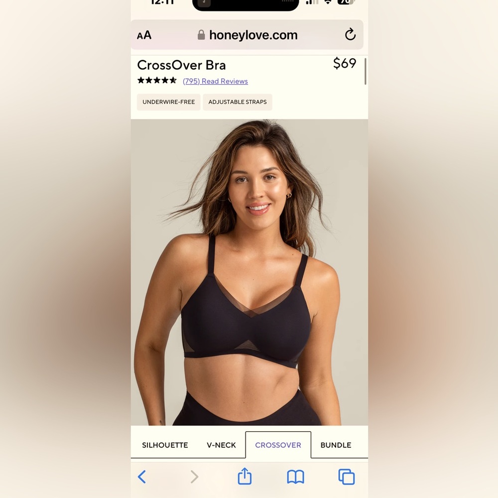 HoneyLove lift CrossOver Bra. Large